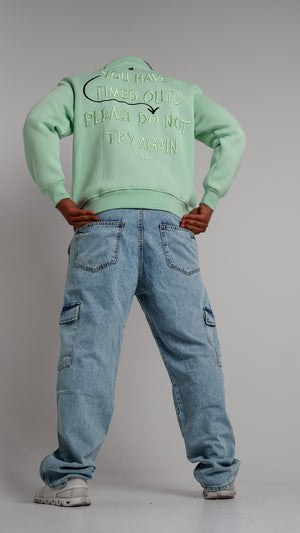 Hoodie Light green zip-up