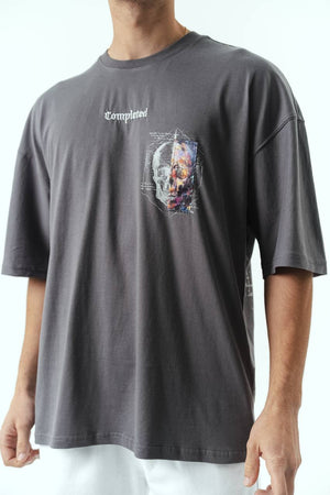 T-shirt Completed Gray over size