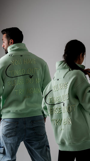 Hoodie Light green zip-up