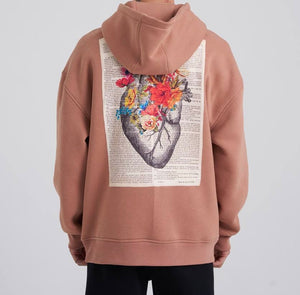 Hoodie Heart Dark Beige