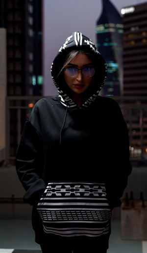 Hoodie Arabic style Black