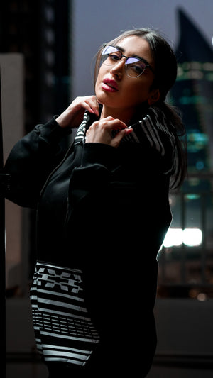 Hoodie Arabic style Black