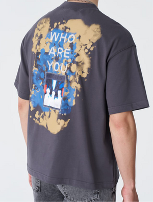 T-Shirt Who Are You Grey