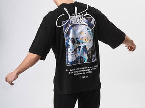 T-shirt skull black over size