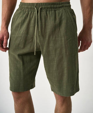 Short linen Dark Green