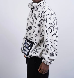 Hoodie zip-up Black / White