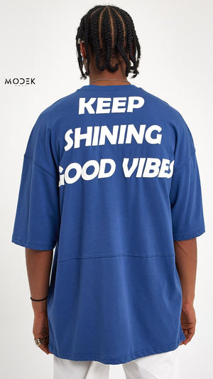 T shirt Good Vibes Blue