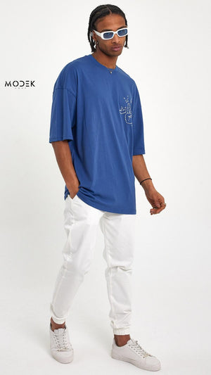 T shirt Good Vibes Blue
