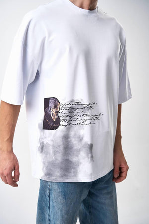 T-shirt skull White over size 2