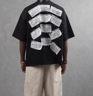 T-shirt over size newspaper Black