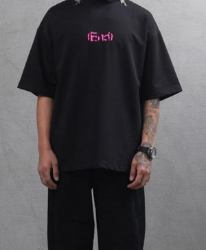 T-shirt over size End Black And Pink
