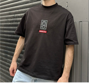 T-shirt over size Mona Lisa Black