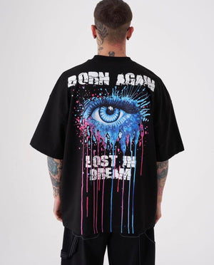 T shirt eyes lost black over size