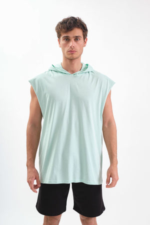 T Shirt Hooded Cut Light Green