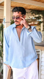 Linen shirt baby blue