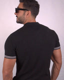 Linen Polo Shirt Black