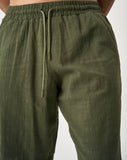 Short linen Dark Green