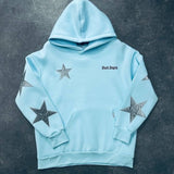 Hoodie Light Blue a star Over Size