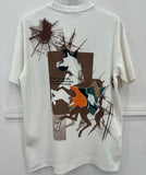 T-Shirt White horse Over Size 2