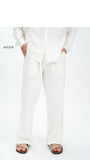 Pants White Linen Cotton