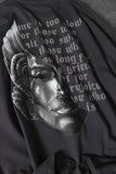 T-shirt over size Half face Grey