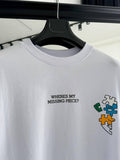 T-shirt over size SquaresBeige