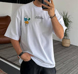 T-shirt over size SquaresBeige