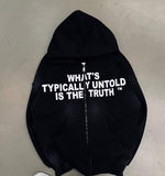 Hoodie Over Zip-Jacket Black