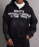 Hoodie Over Zip-Jacket Black