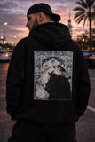 Hoodie Over Size horse black and white